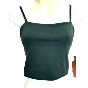 Girlfriend Collective Dark Green Sport Crop Top Sz small adjustable straps new